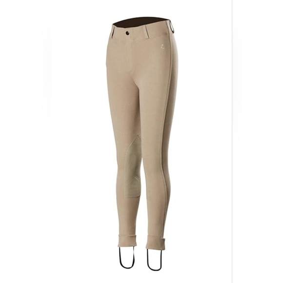 Horze Pull On Breeches Knee Patch sz L Girls - Picture 1 of 8